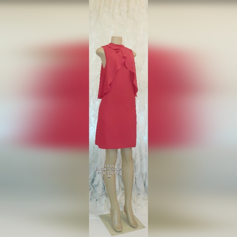 Apt. 9 Red Ruffle Front Fit-n-Flare
